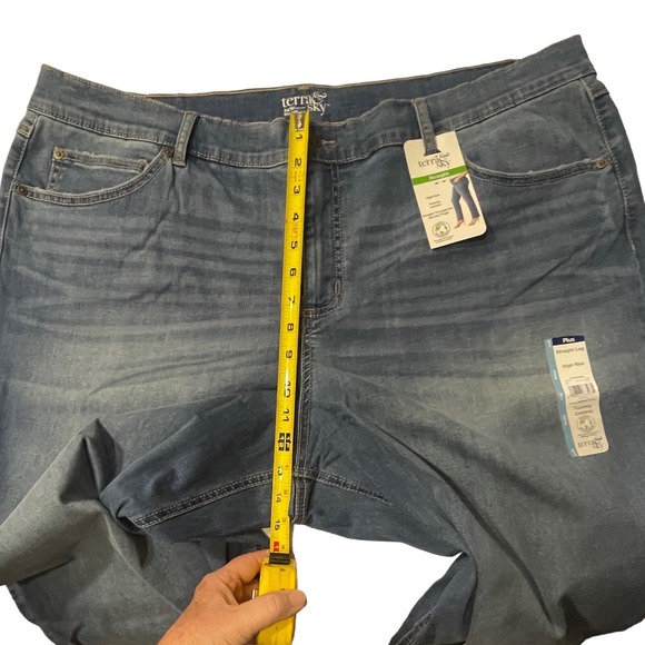 TERRA & SKY Jeans Women's Sz. 24W Petite Blue Hi-Rise Straight Tummy Control NEW - Picture 10 of 12
